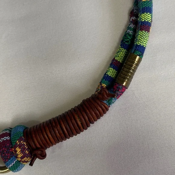 Colorful Woven Dog Collar with Charms - Picture 4 of 10